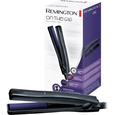 Brosse soufflante et fer à lisser à chaleur 200°C – Revêtement céramique avancé – Pochette thermo-résistante incluse – Pour cheveux courts – Remington (1/4)