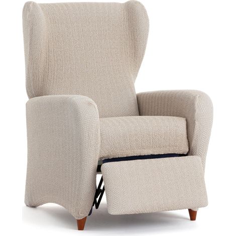 Housse bi-élastique pour Fauteuil de Relaxation Super élastique Couleur Lin Adaptable, Respirante et Facile à Installer avec mousses de Fixation et élastiques (1/5)