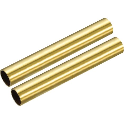 Brass Tube, 15mm OD 1mm Wall Thickness 100mm Length Round Pipe Tube for Industry, DIY Projects 2pcs (1/5)