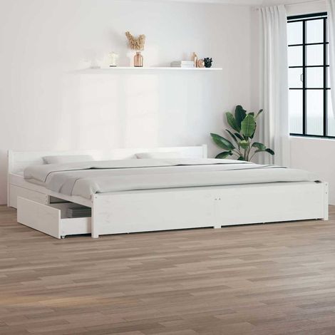 Estructura de cama con cajones blanco 180x200 cm (1/5)