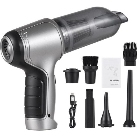 Cordless car vacuum cleaner, mini portable air duster and hand pump with strong 19,000 Pa suction, USB charging for pet hair, dust, gravel cleaning, home, etc. (1/5)