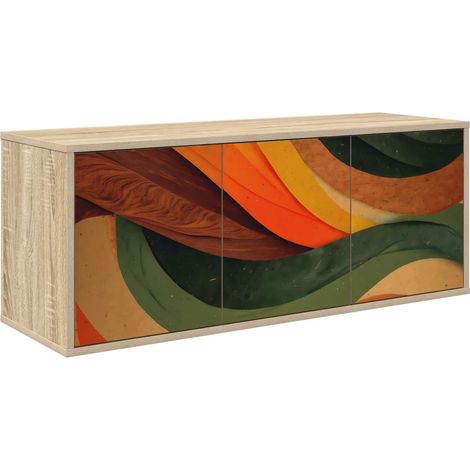 Meuble TV mural BONN 102 x 33 x 40 cm Chêne Sonoma extérieur (1/5)