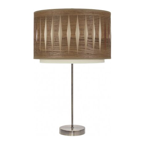 alexandra couchtisch 1xe27 leder/dunkles holz 61x30x30 cm