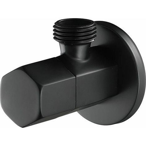 Vanne D'Arrêt Noire Robinet D'Angle Vanne De Dérivation En Laiton Vanne De Toilette Connecteur De Pommeau De Douche Raccord En Laiton Massif Fixation À La Grue (1/5)