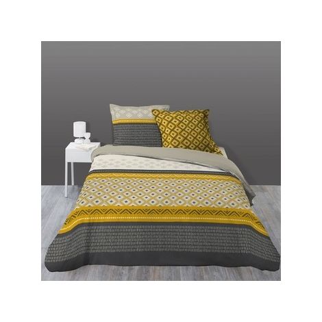 Housse de couette 240 x 220 cm coton 57 fils + 2 taies Isigeo (1/3)