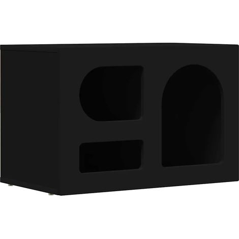 Meuble TV moderne avec rangement 60 x 35 x 40 cm fonctionnel élégant en bois d'ingénierie noir (1/5)