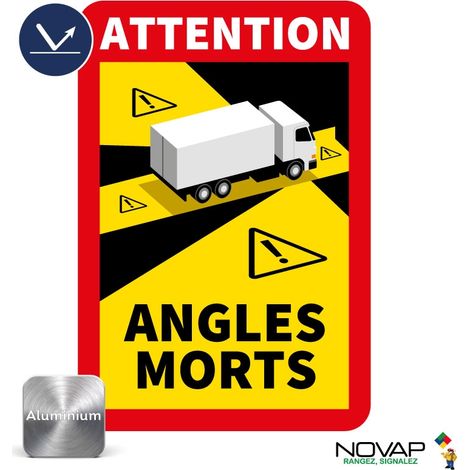 Panneau Angles morts pour camion - Rétroréfléchissant Classe 1 - Alu 250x170 mm - 4016016 (1/3)