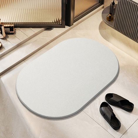 Alfombrilla de baño de tierra de diatomeas, superabsorbente, de secado rápido, antideslizante, de material natural, 40x30x0,9 cm. (1/5)