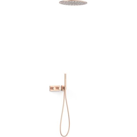 Kit robinet thermostatique encastré à 2 voies B-system pour douche Or Rose Mat 24K - TRES 30735206OPM
