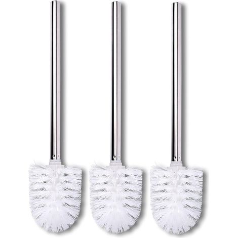 Pack de 3 brosses de Rechange pour Toilettes Tête de Brosse Acier Inoxydable Blanc Brosse pour Toilettes Brosse de Rechange pour Toilettes (1/5)