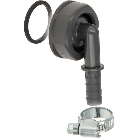 tecuro Geräteanschlusstülle mit 1 Zoll ÜWM x Tülle Ø 11 mm, für Kondensatschlauch /Trockner, REZYKLAT