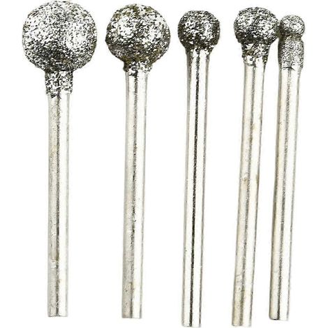 Ensemble de 5 pièces de fraises diamantées à tête sphérique avec accessoires (1/5)