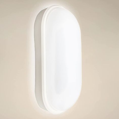 LED Basement Light, 20W 2200LM Oval Ceiling Light, IP55 Waterproof Damp Light Wall Lamp, Neutral White 4000K Outdoor Lamp for Stairs Bathroom Garage Hallway Workshop Garden Balcony (1/5)