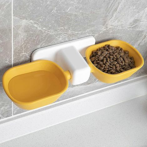 Ensemble de gamelles pour eau et nourriture pour chat, gamelles suspendues, gamelles réglables en hauteur, prévention des vomissements (1/5)