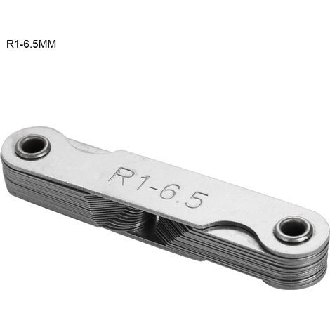 Radiuslehre aus Edelstahl, Messwerkzeug für äußere und innere konkave und konvexe Rundungen (R1-6,5 mm) (1/5)