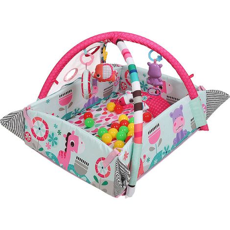Tapis de jeu pour bébé 5 en 1 tapis rampant multifonctionnel couverture de jeu pour bébé avec jouets suspendus (1/5)