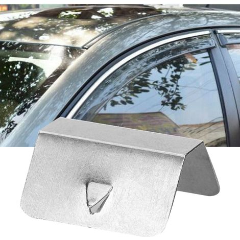 Déflecteur de pluie universel pour voiture, fixations en acier inoxydable, clips de retenue pour vitres latérales, kit de 8 pièces. (1/5)