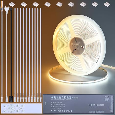 Ruban LED COB CCT 24V 10m avec Télécommande et Transformateur (1/5)
