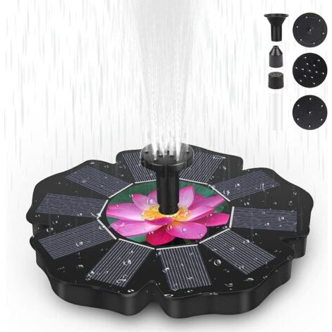 BUNTHAUS Fontaine Solaire Pompe,1.6 W Pompe à Eau Solaire, Exterieur Pompe de Bassin Solaire Fontaine d'oiseaux Pompe Flottante pour Piscine, Jardin, Réservoir de Poissons, Aquarium