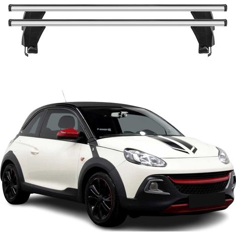 OMAC Dachträger Querträger Alu für Opel Adam 2013-2019 – Abschließbar – T-Nut – City-Crash-getestet – Max. 50 kg Silber (1/5)