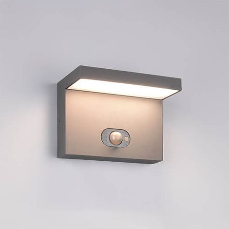 Applique murale exterieure led blyde solaire hybride 5w 700lm cct ip65 anthracite avec detecteur de mouvement - trio (1/3)