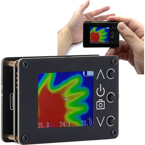 Mini caméra thermique de 1,8 pouce avec un capteur infrarouge de 3224 pixels, une caméra d'imagerie de résolution 160128, capable de mesurer des températures de -40℃ à 300℃. (1/5)