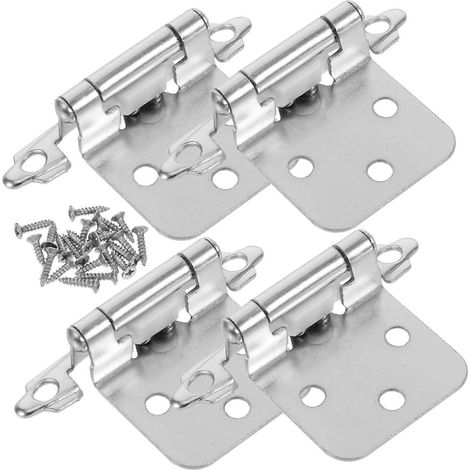 4 charnières à fermeture automatique pour portes affleurantes de placards, à ressort, blanches (1/5)