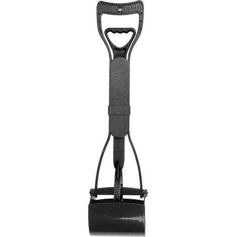 Ramasse-crottes à long manche pour chiens et chats - Outil de nettoyage noir (1/4)