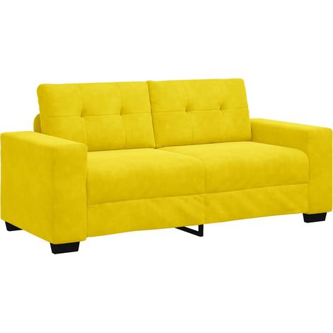 vidaXL Divano Divanetto Giallo 140 cm in Velluto (1/5)