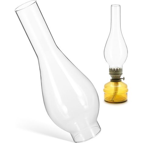 Vintage Style Glass Fireplace Oil Lamp Shade High Transparency High Temperature Resistant Easy Installation for Home Office Restaurant (1/5)
