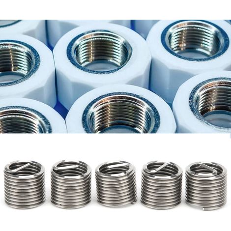 5 inserts filetés en fil d'acier M202,51,5D, manchon de protection de filetage, réparation de filetage. (1/5)