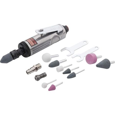 Juegos de amoladoras neumáticas de 16 piezas, mini amoladora neumática para reparación de neumáticos y otras aplicaciones, con accesorios de 3 mm y 6 mm (1/5)