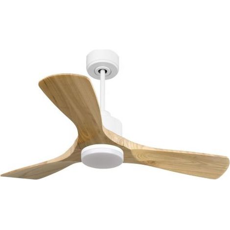 Modulo Ventilateur de plafond pour chambres avec Lumière blanc et bois massif clair 10 à 25 m² KLDC4SlimP642SwL1WiSlim