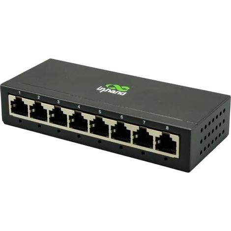 Networks Switch Ethernet 8 Ports Gigabit Commutateur Réseau Non-Géré, Boîtier Métallique Robuste, Fanless, Plug & Play, Bureau/Mural, Idéal pour Maison, TPE et Commerce avec Alimentation EU (1/5)