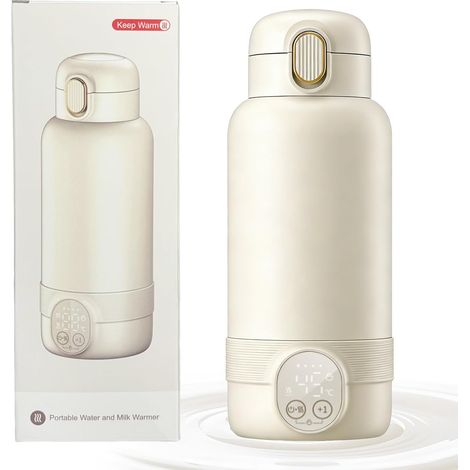 Tragbarer, kabelloser Flaschenwärmer für unterwegs, schnelles Aufheizen in 2 Minuten, 14.000 mAh, tragbarer Flaschenwärmer für Muttermilch, 500 ml Fassungsvermögen, ganztägiger Einsatz, für Muttermilc