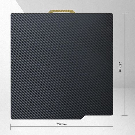 PEI texturé & PET lisse (Motif de fibre de carbone) Plaque de lit chauffante Lit d'impression flexible compatible avec Bambu Lab X1C / X1 / X1E / A1 / P1S / P1P (1/4)