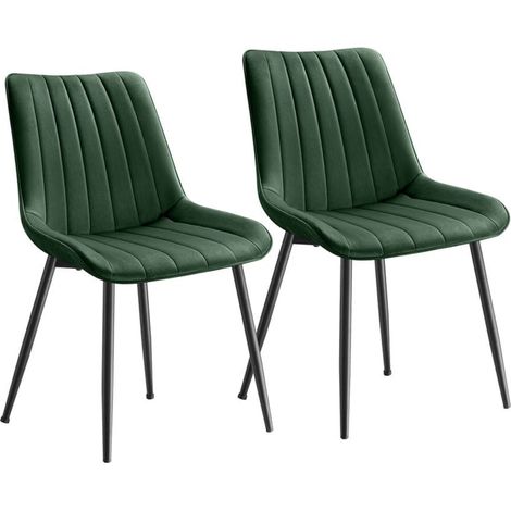 Juego de 2 sillas de comedor/cocina con capacidad de hasta 120 kg patas de acero respaldo ergonómico para comedor/cocina color verde 120006191