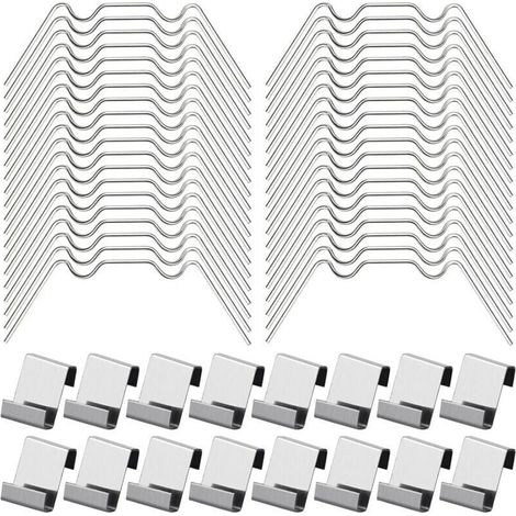 Clip di fissaggio per vetri di serra – Confezione da 100 pezzi (50 clip a W + 50 clip a Z) realizzate in resistente acciaio inossidabile universale.