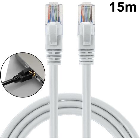 Câble Ethernet extérieur Cat5, câble Ethernet étanche, câble de brassage réseau LAN haut débit avec connecteur RJ45 plaqué or (1/5)