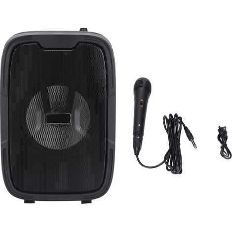 Enceinte Bluetooth Subwoofer Super Bass Portable avec LED, Radio FM, Karaoké en Extérieur, 5 Pouces, Noir (1/5)