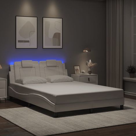 vidaXL Giroletto Viana con LED senza Materasso Bianco 120x200 cm (1/5)