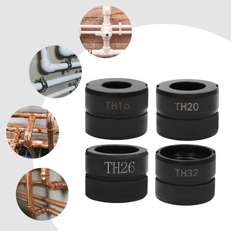 4Set Pressbacke TH16/20/26/32mm TH-Kontur Crimpeinsätze Pressbacken Für 16mm,20mm,26mm,32mm Pressbackeneinsatz Passend Handpresszangen Rohr-Crimpzange Cr45 Stahl