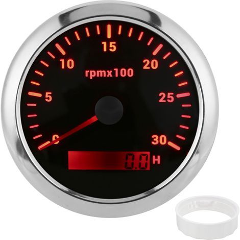 85mm Pointer Tachometer 0‑3000rpm Adjustable 7 Color Backlight for Car Boat Engine Generator 9‑32V DCBlack (1/5)