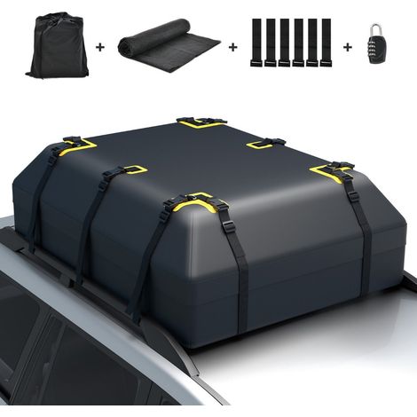 Portapacchi da tetto borsa impermeabile per auto 100 x 130 x 44 cm design antiscivolo viaggio campeggio in PVC nero 200018721