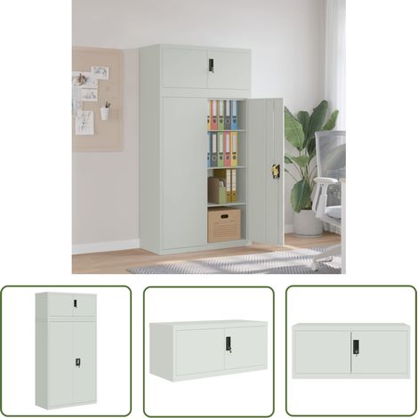 The Living Store Classeur gris clair 90x40x180 cm acier - Classeur - Meuble De Rangement - Armoire De Classement - Dossier - Organisation (1/5)
