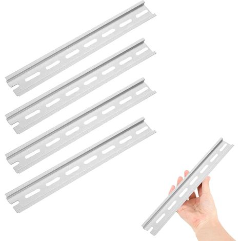 Rail DIN, 4 Pièces DIN Rail En Aluminium, Pour Armoire De Distribution Armoire De Commande, Largeur 35 mm, Hauteur 7.5 mm, Longueur 200 mm (1/5)