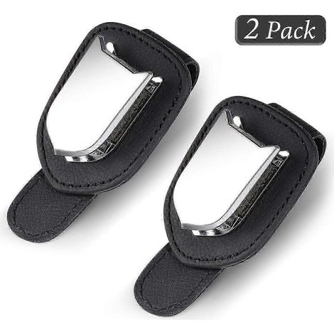 Lot de 2 supports pour lunettes de soleil et de vue avec clip pour carte de stationnement, pour pare-soleil de voiture. (1/5)