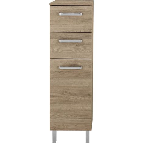 Badezimmer Seitenschrank OSTENDE-66 in Sanremo Eiche Terra quer Nb. - B/H/T: 30/100,5/33cm (1/4)