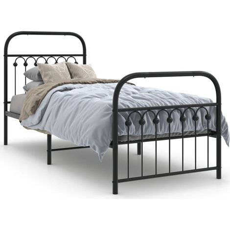 Maison Exclusive - Giroletto con Testiera e Pediera Metallo Nero 75x190 cm (1/5)