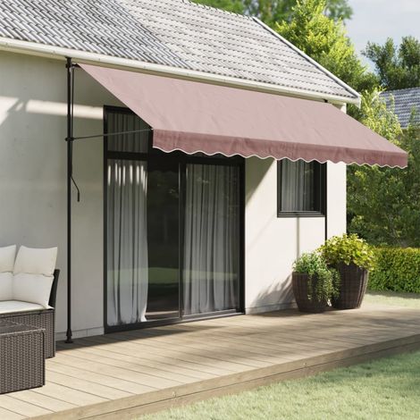 Tela de cenefa de toldo de repuesto rayas marrón 400 cm vidaXL